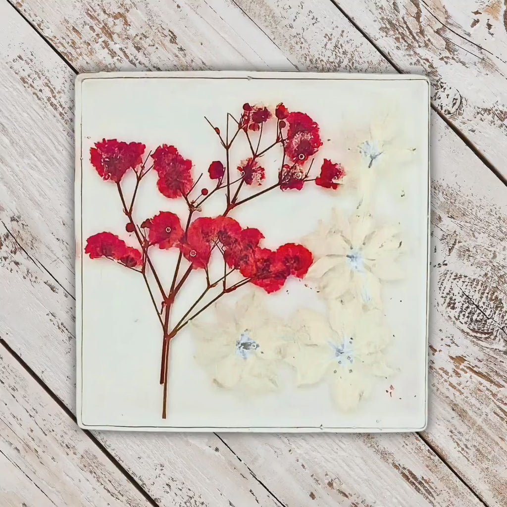 Floral Design Resin Coaster Sets