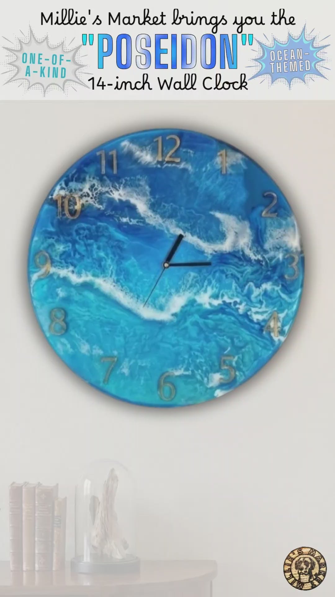 POSEIDON Handmade Resin Wall Clock