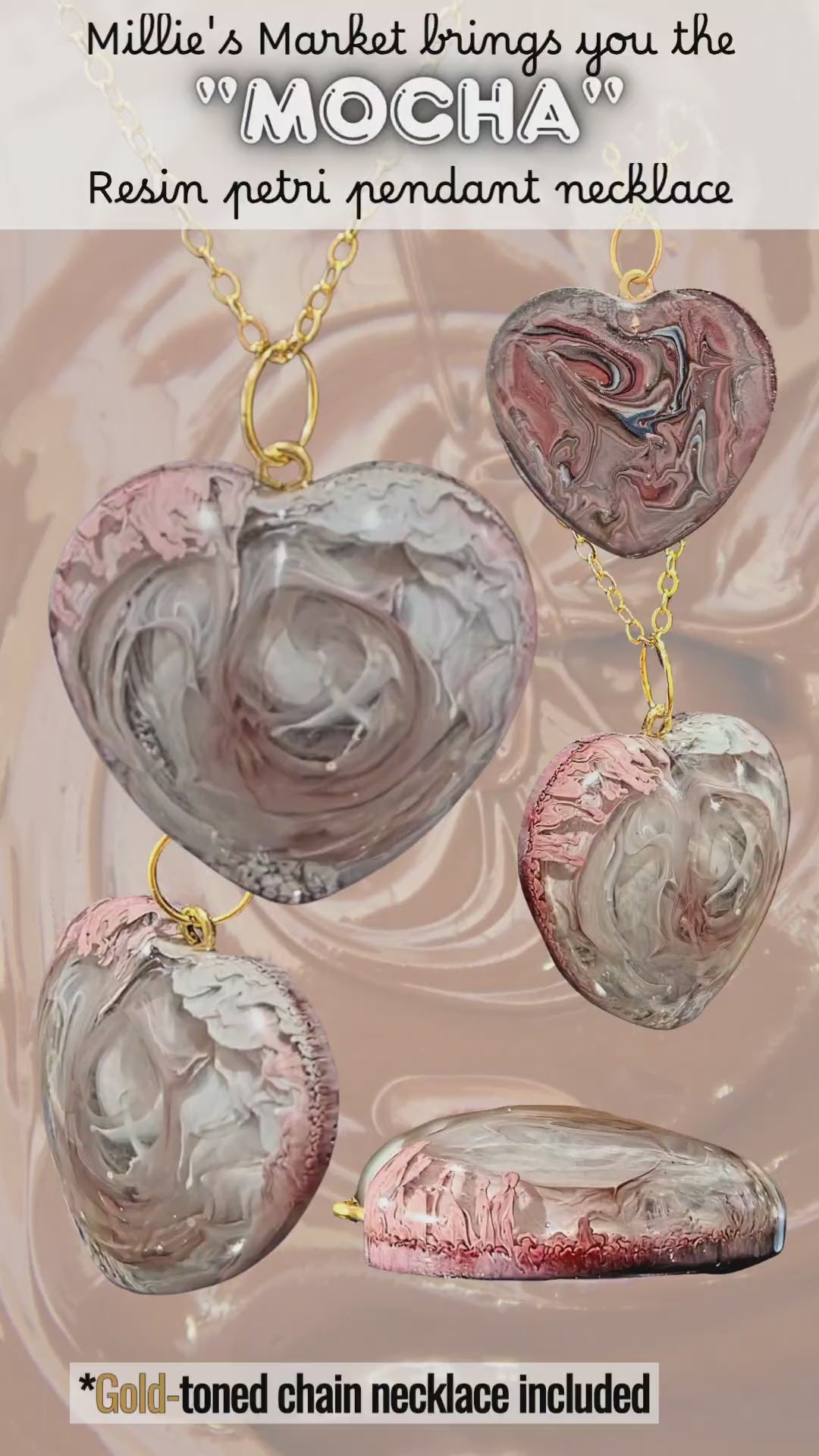 MOCHA Handmade Resin Petri Pendant Necklace