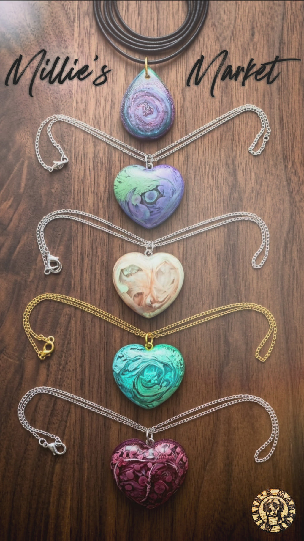 GUMDROP Handmade Resin Petri Pendant Necklace