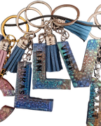 Handmade Personalized Resin Initial Keychain