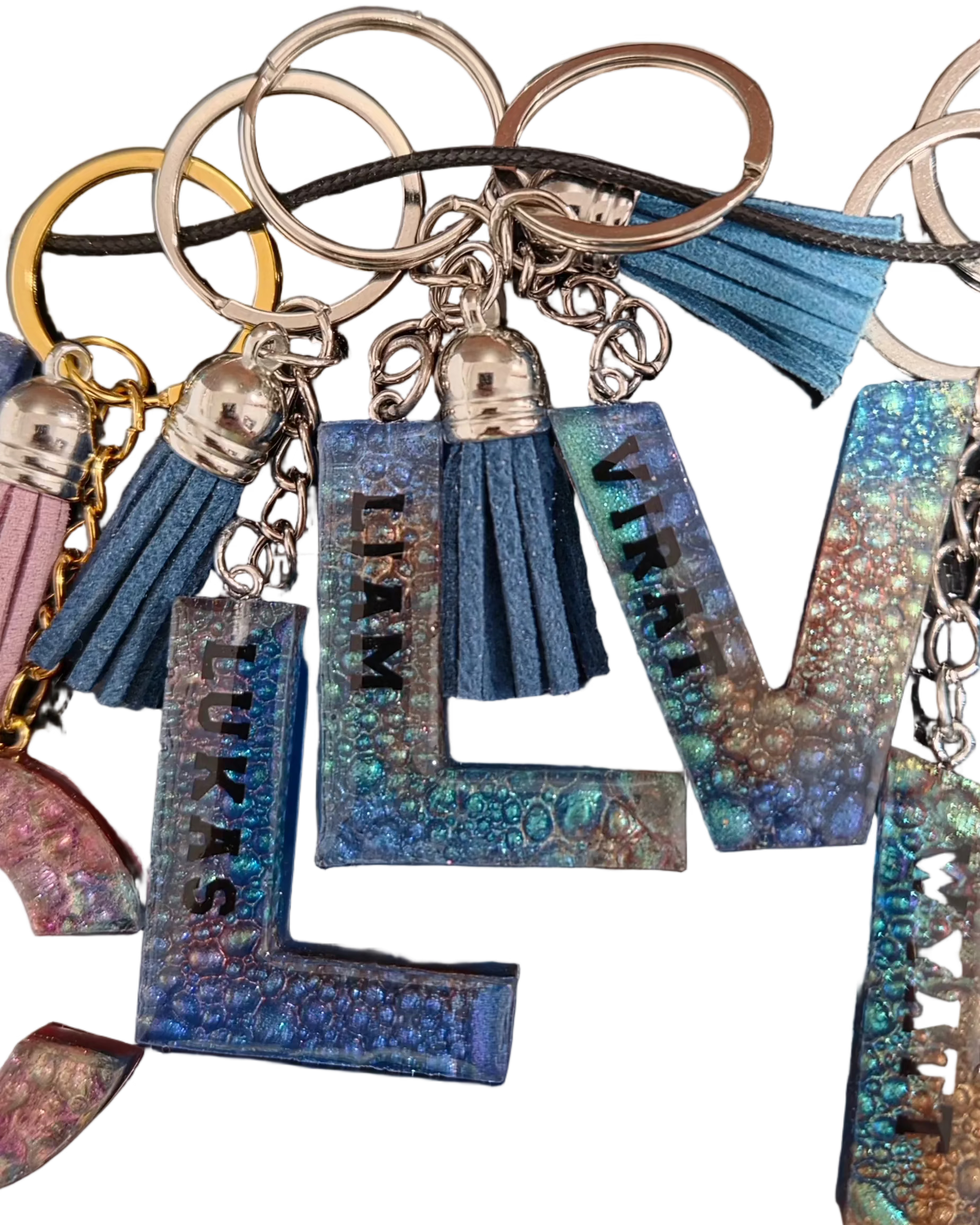Handmade Personalized Resin Initial Keychain