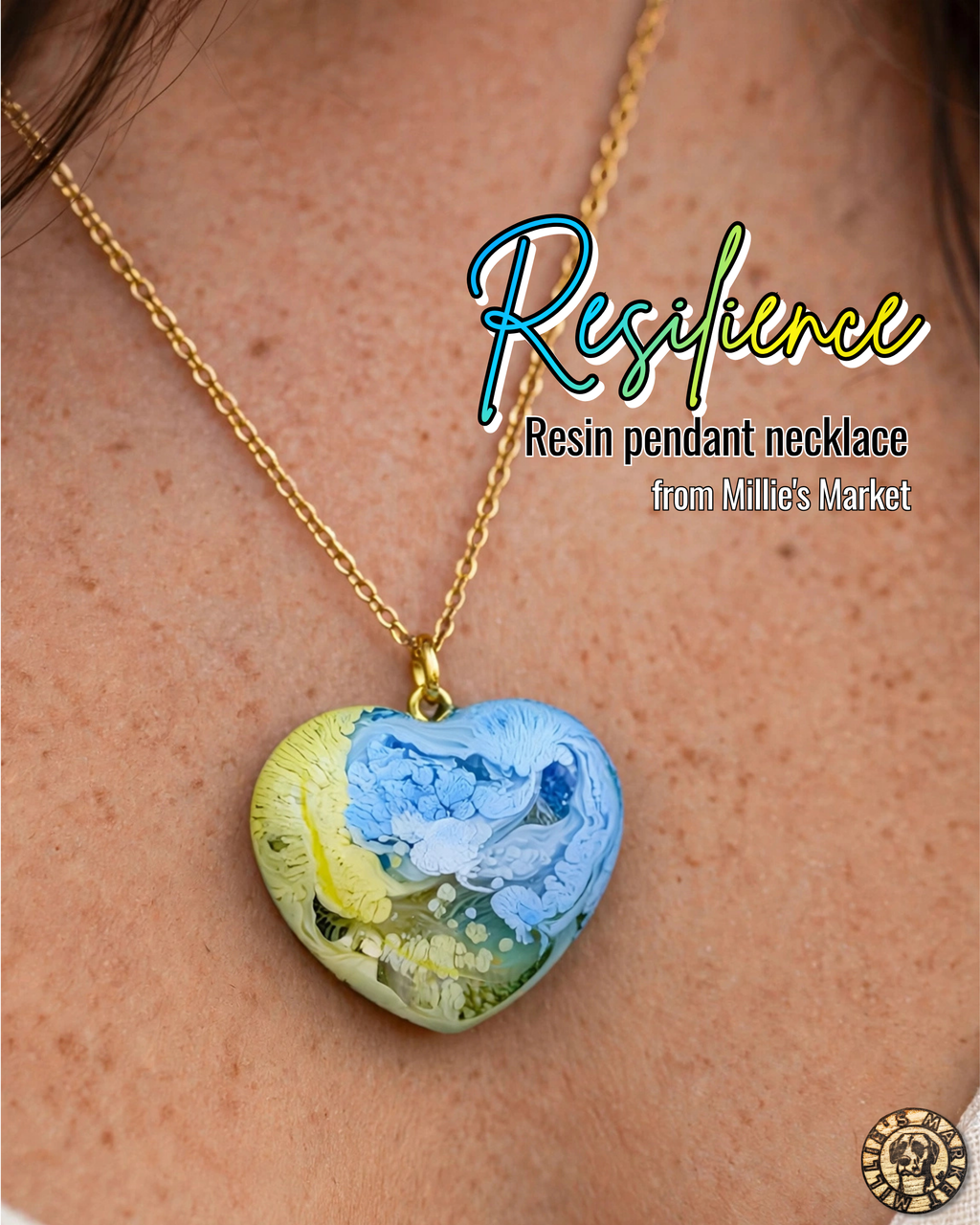 RESILIENCE Handmade Resin Petri Pendant Necklace