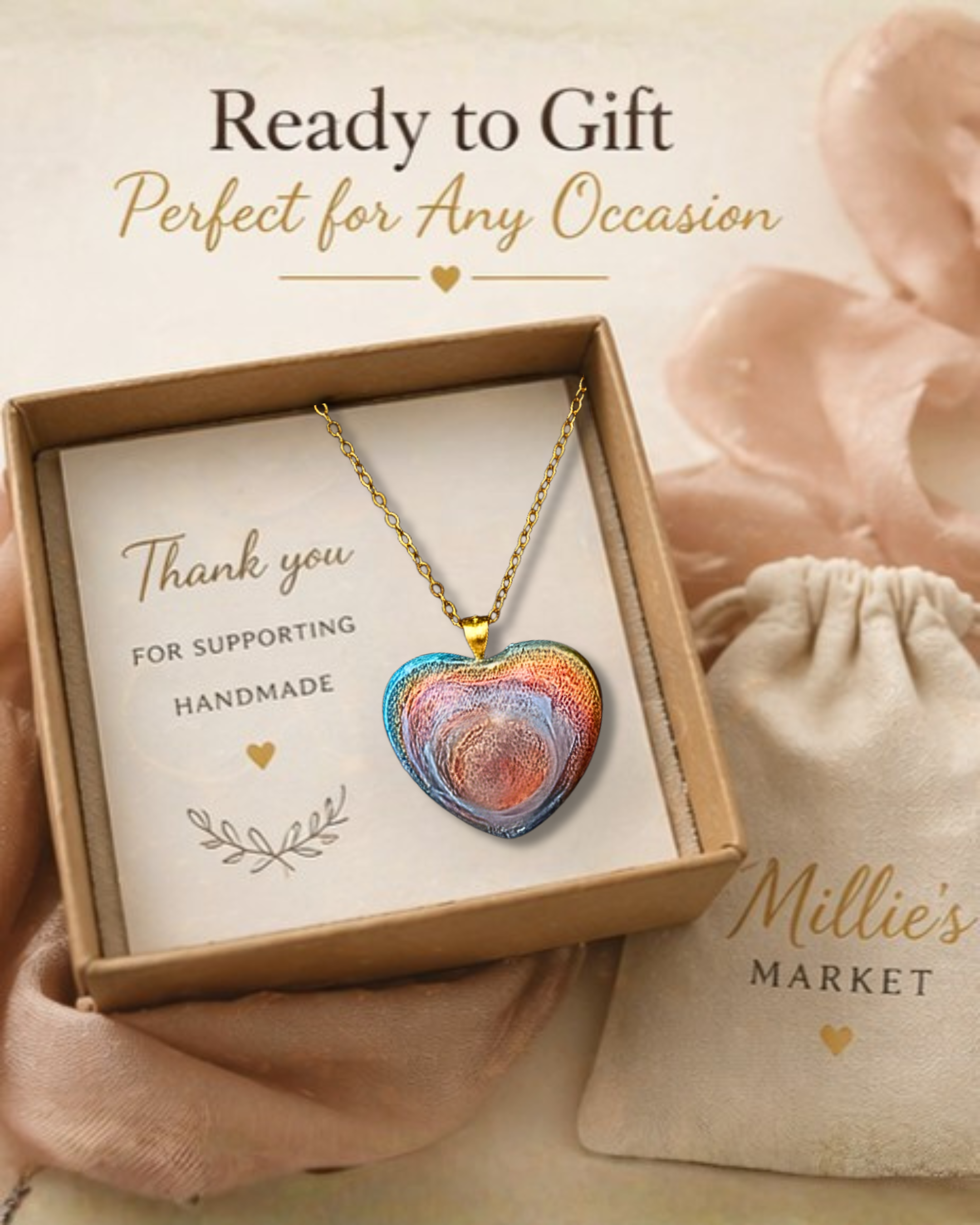 SKITTLES Handmade Resin Pendant Necklace | Heart Petri Jewelry