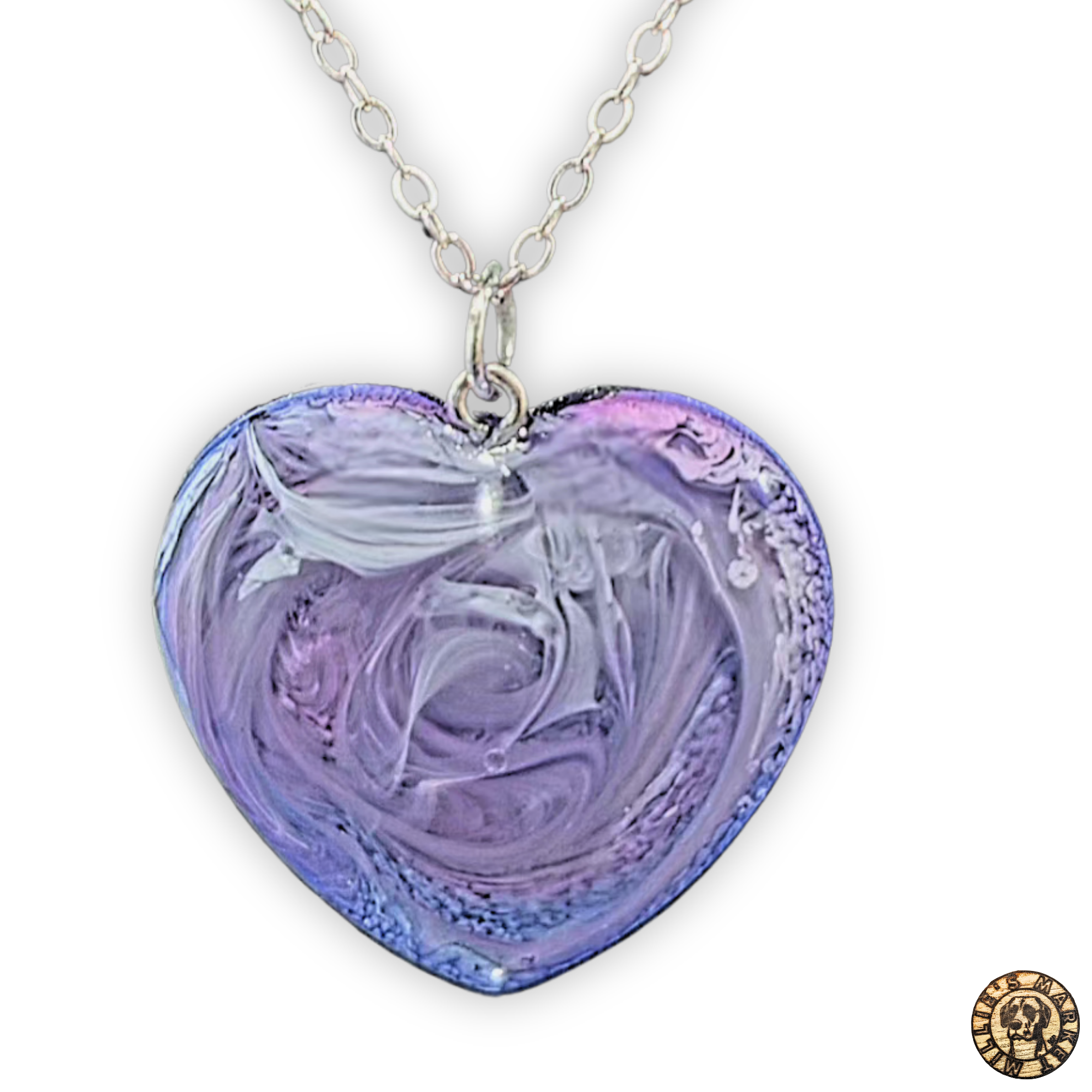 COTTON CANDY Handmade Resin Petri Pendant Necklace