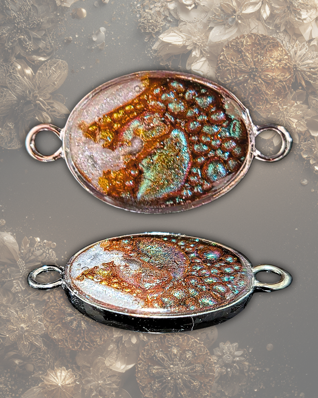 CAFE Handmade Resin Pendant Necklace | Iridescent Bubbles