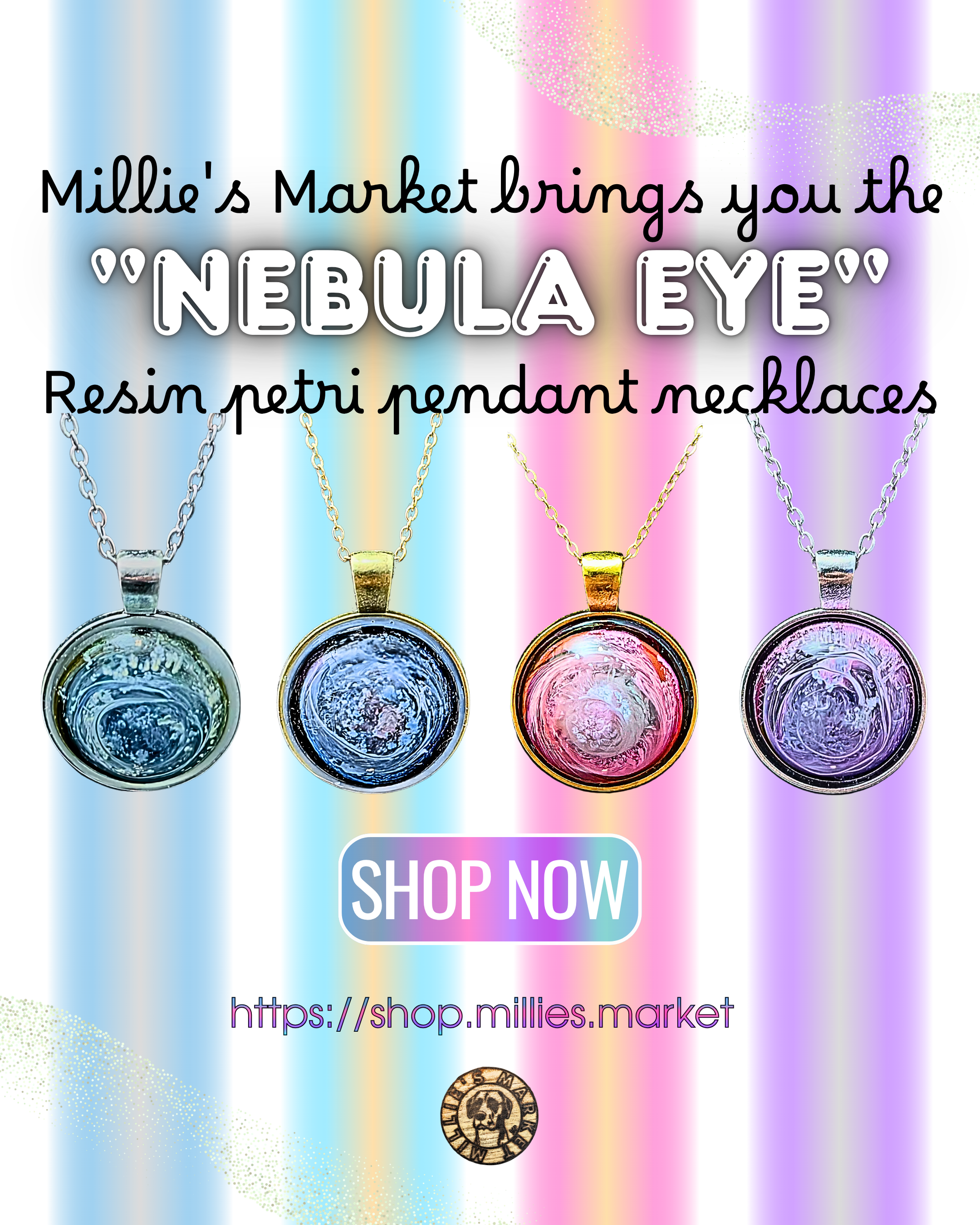 NEBULA EYE Handmade Resin Petri Pendant Collection