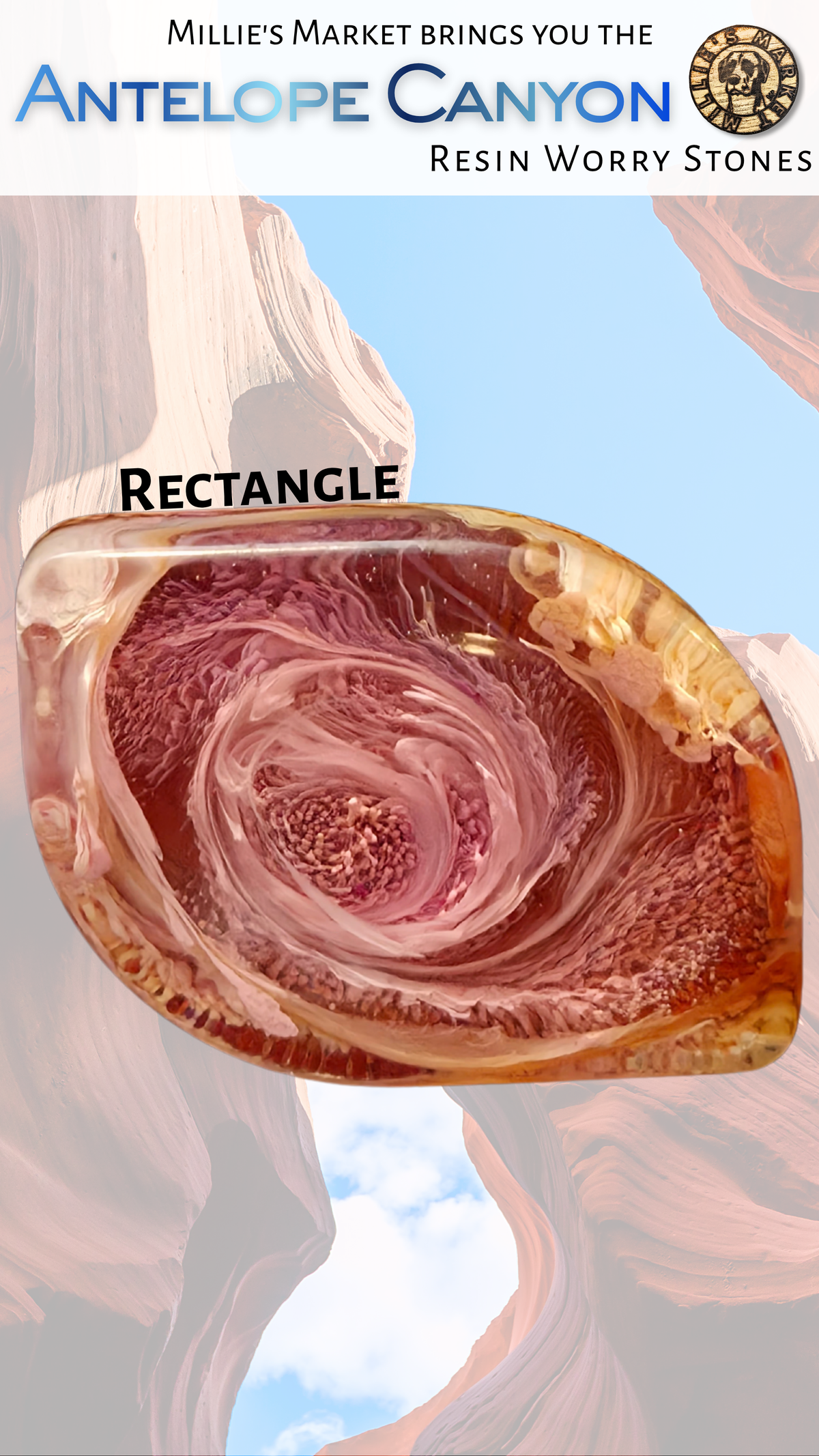 ANTELOPE CANYON Handmade Resin Petri Worry Stone