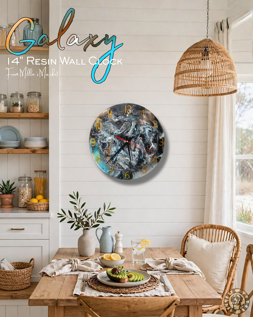 GALAXY Handmade Resin Wall Clock