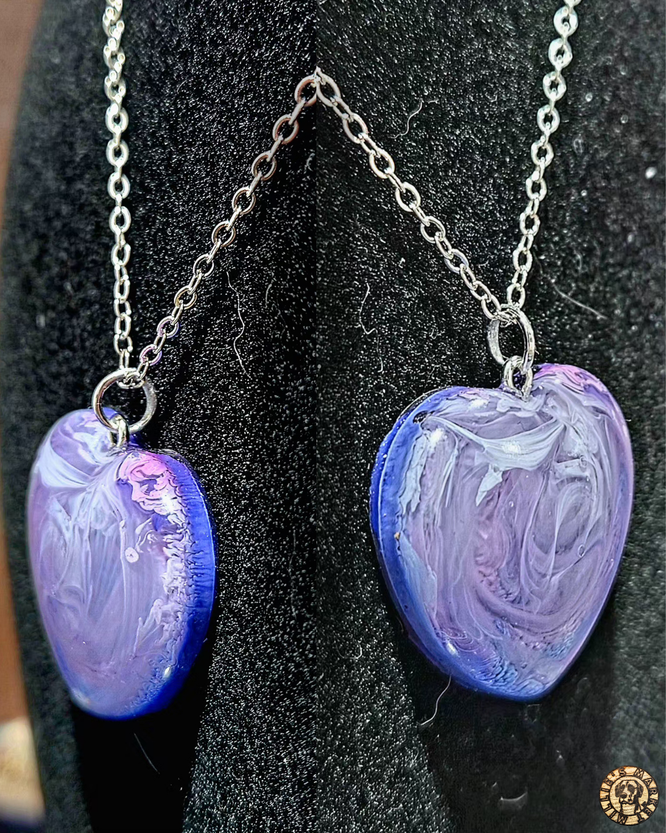 COTTON CANDY Handmade Resin Petri Pendant Necklace