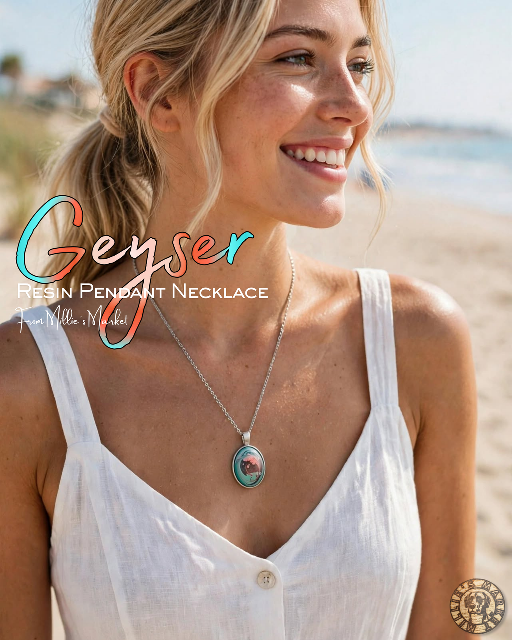 GEYSER Handmade Resin Petri Pendant Necklace