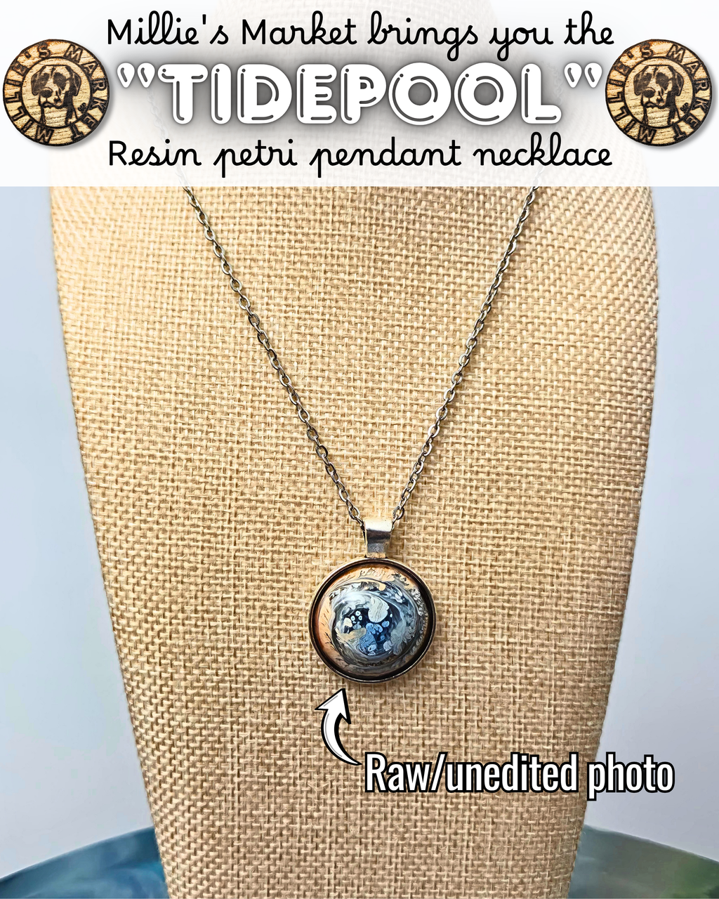 TIDEPOOL Handmade Resin Petri Pendant Necklace