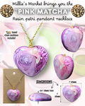 PINK MATCHA Handmade Resin Petri Pendant Necklace