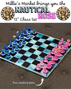 NAUTICAL ROSE Handmade Resin Chess Set