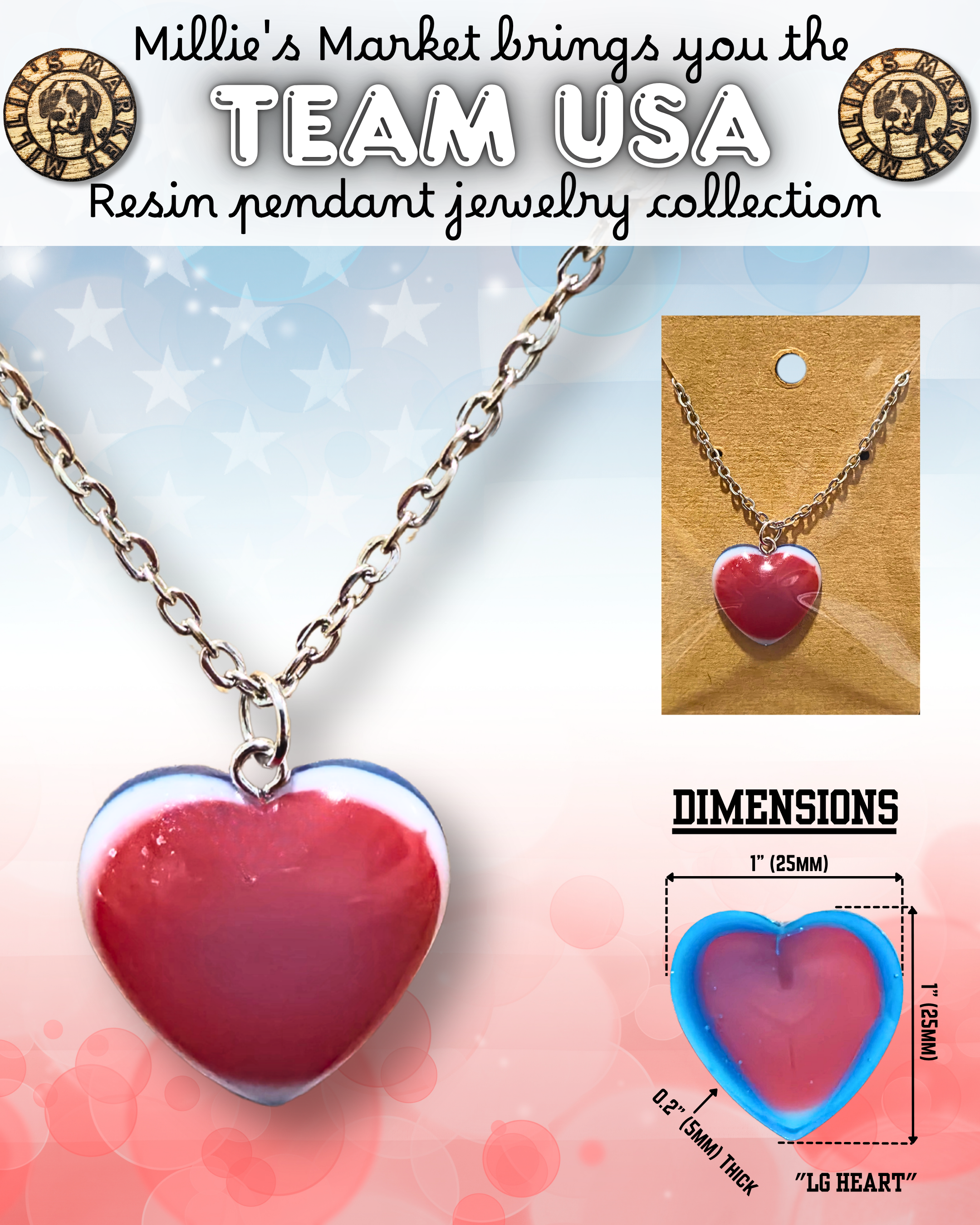 TEAM USA Handmade Resin Jewelry