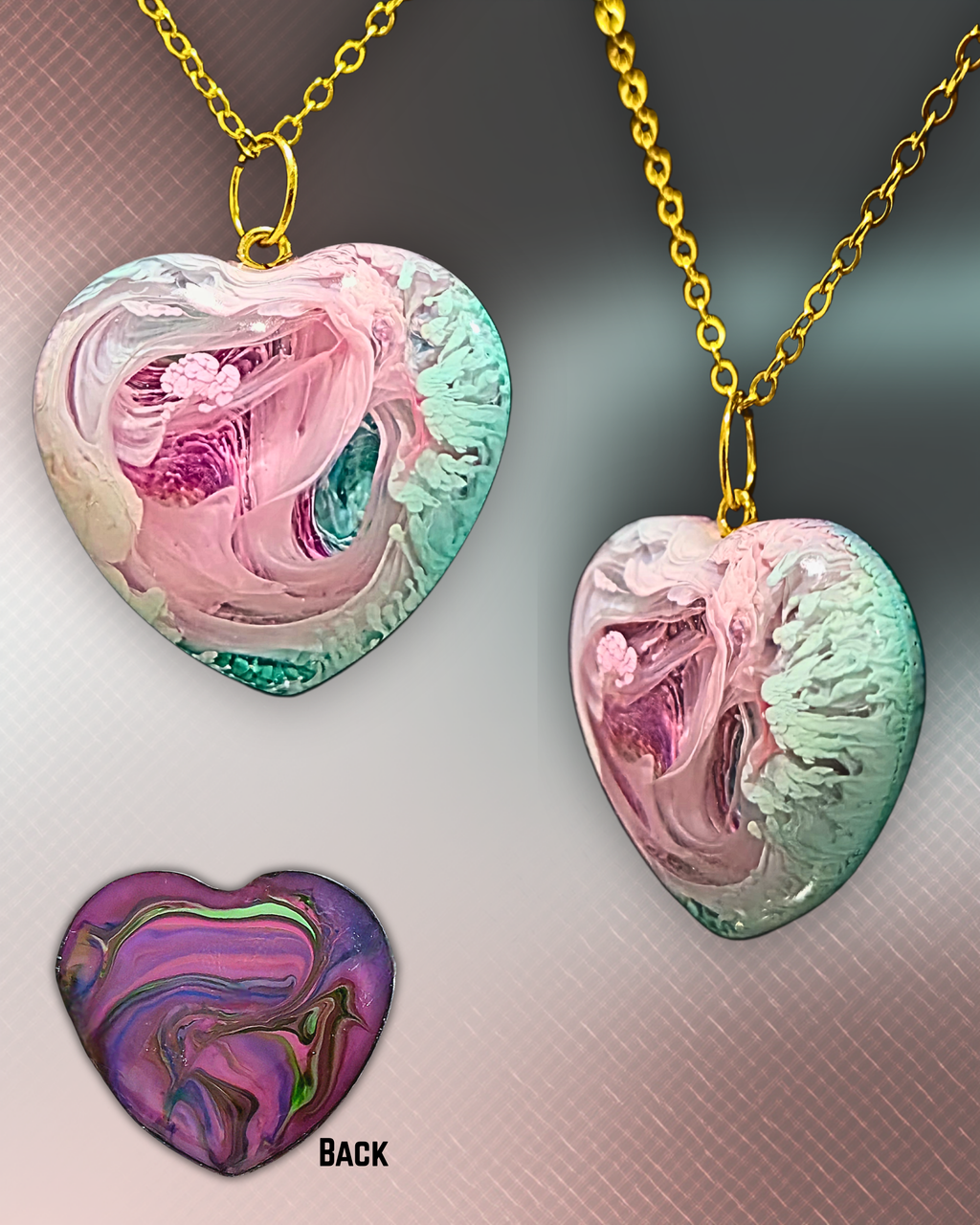 SHERBET Handmade Resin Pendant Necklace | Iridescent Bubbles