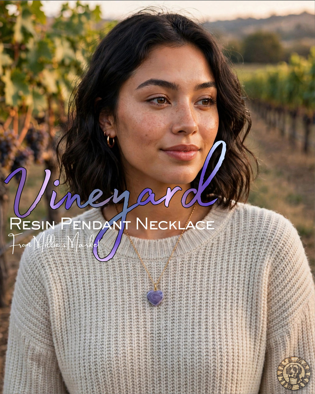 VINEYARD Handmade Resin Petri Pendant Necklace