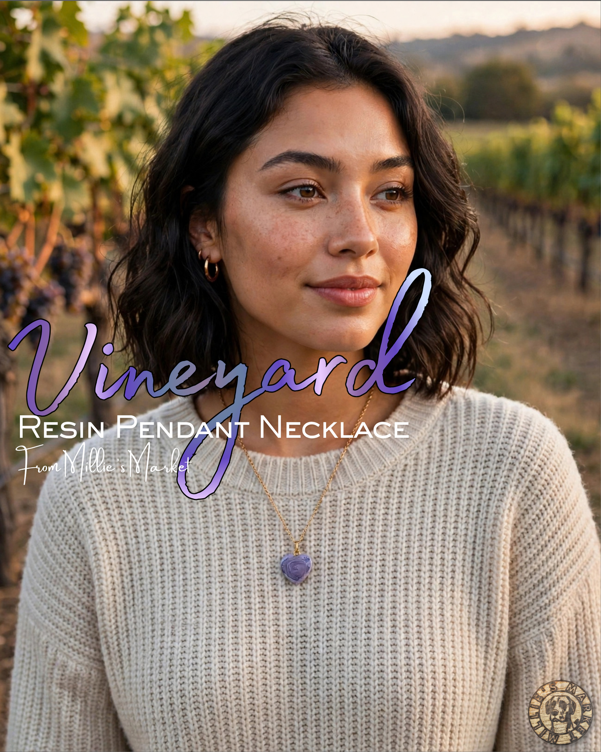 VINEYARD Handmade Resin Petri Pendant Necklace