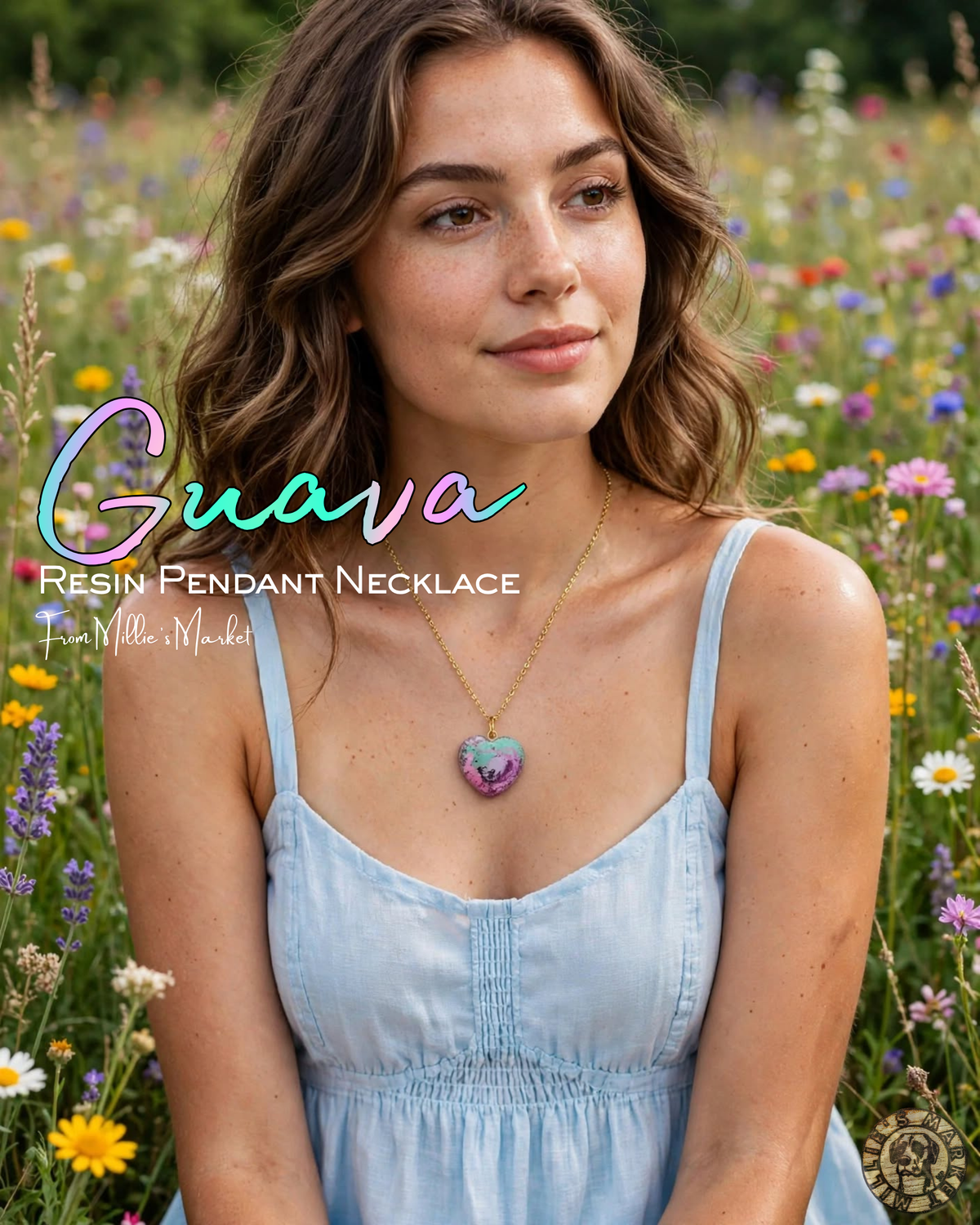 GUAVA Handmade Resin Petri Pendant Necklace