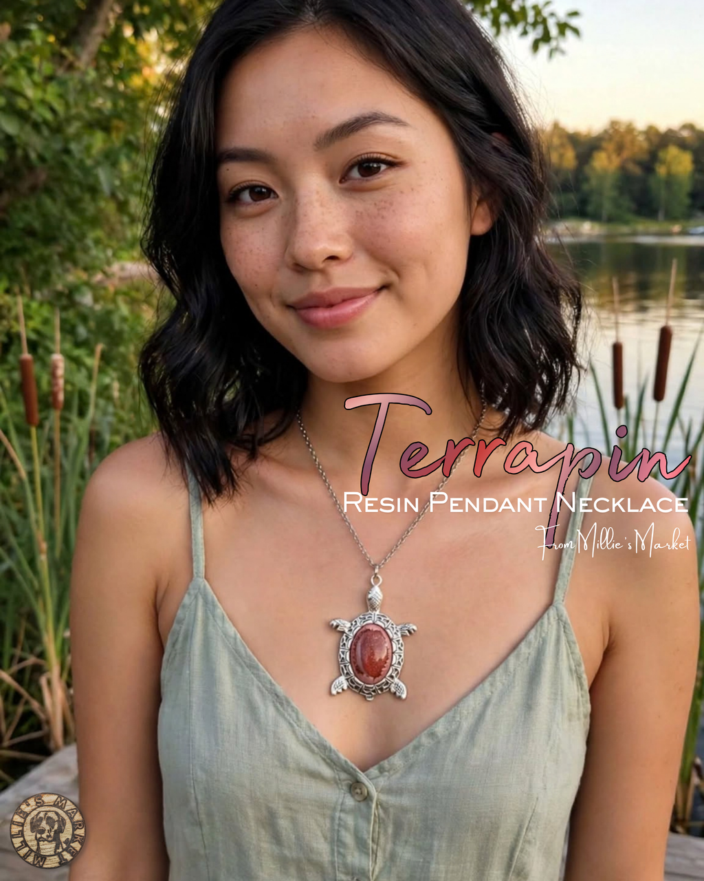TERRAPIN Handmade Resin Petri Pendant Necklace