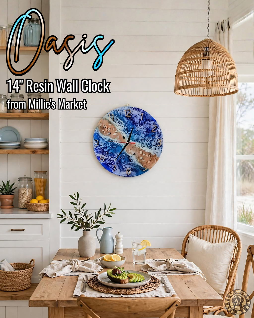 OASIS Handmade Resin Wall Clock