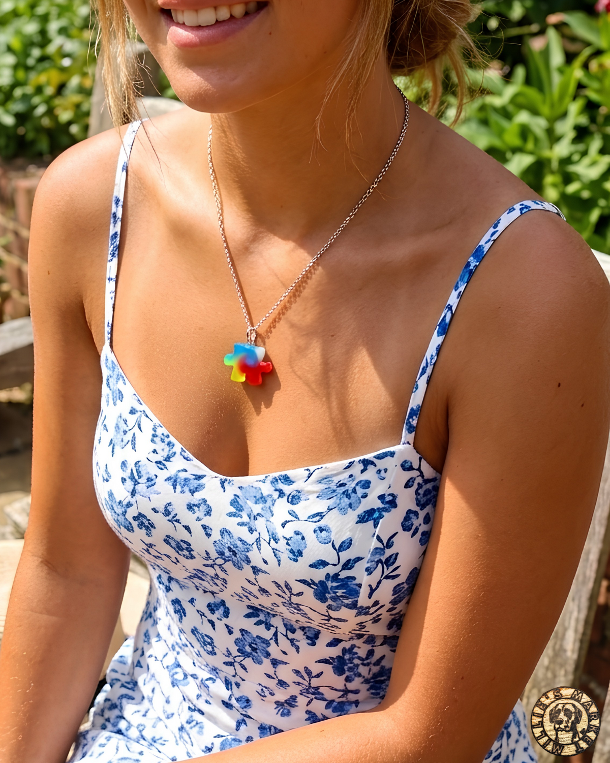 AUTISM AWARENESS Handmade Resin Petri Pendant Necklace