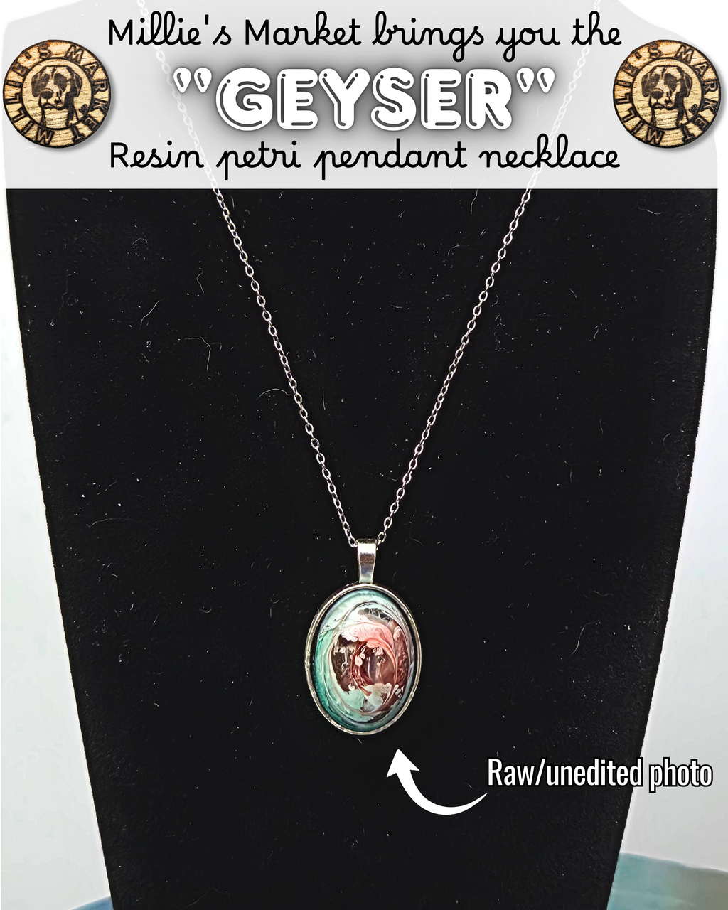GEYSER Handmade Resin Petri Pendant Necklace