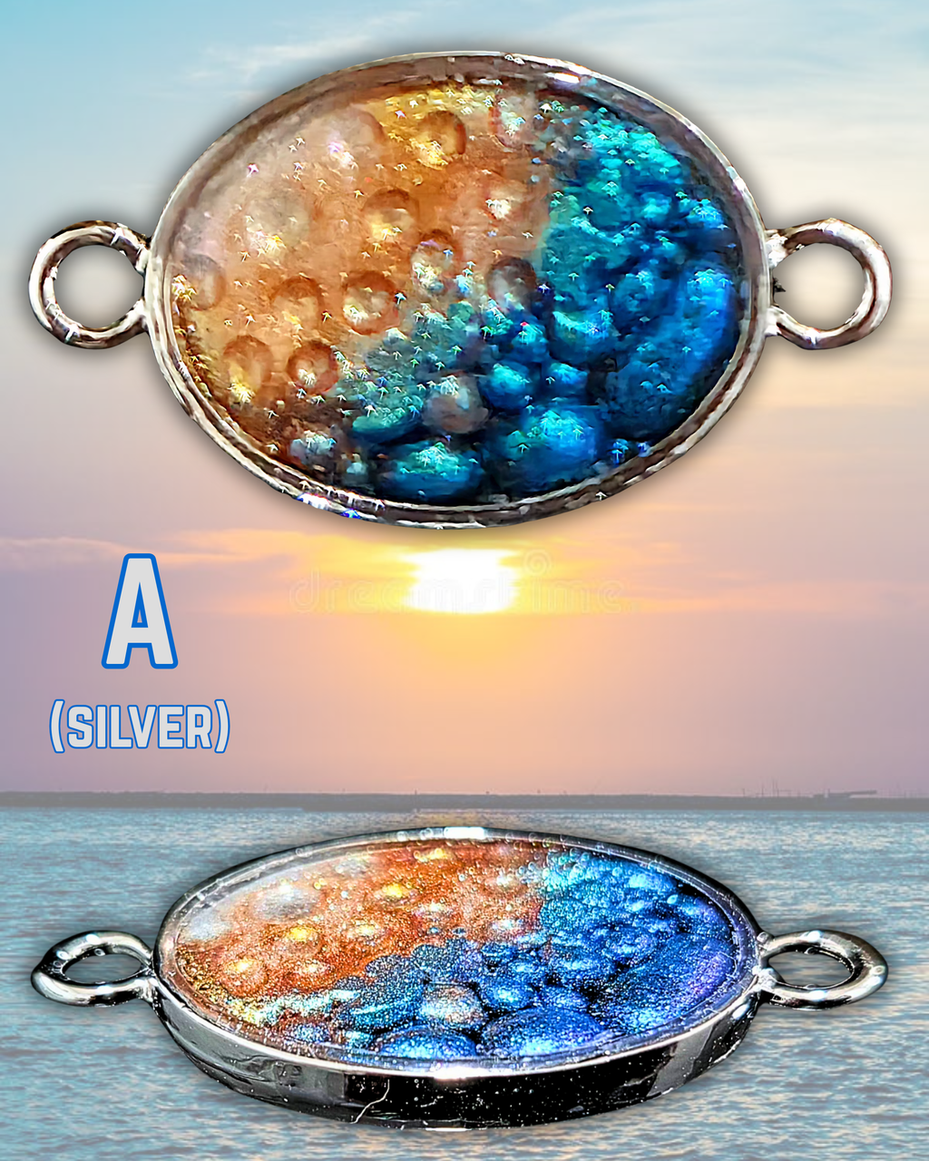 DYSIS Handmade Resin Pendant Necklace | Iridescent Bubbles