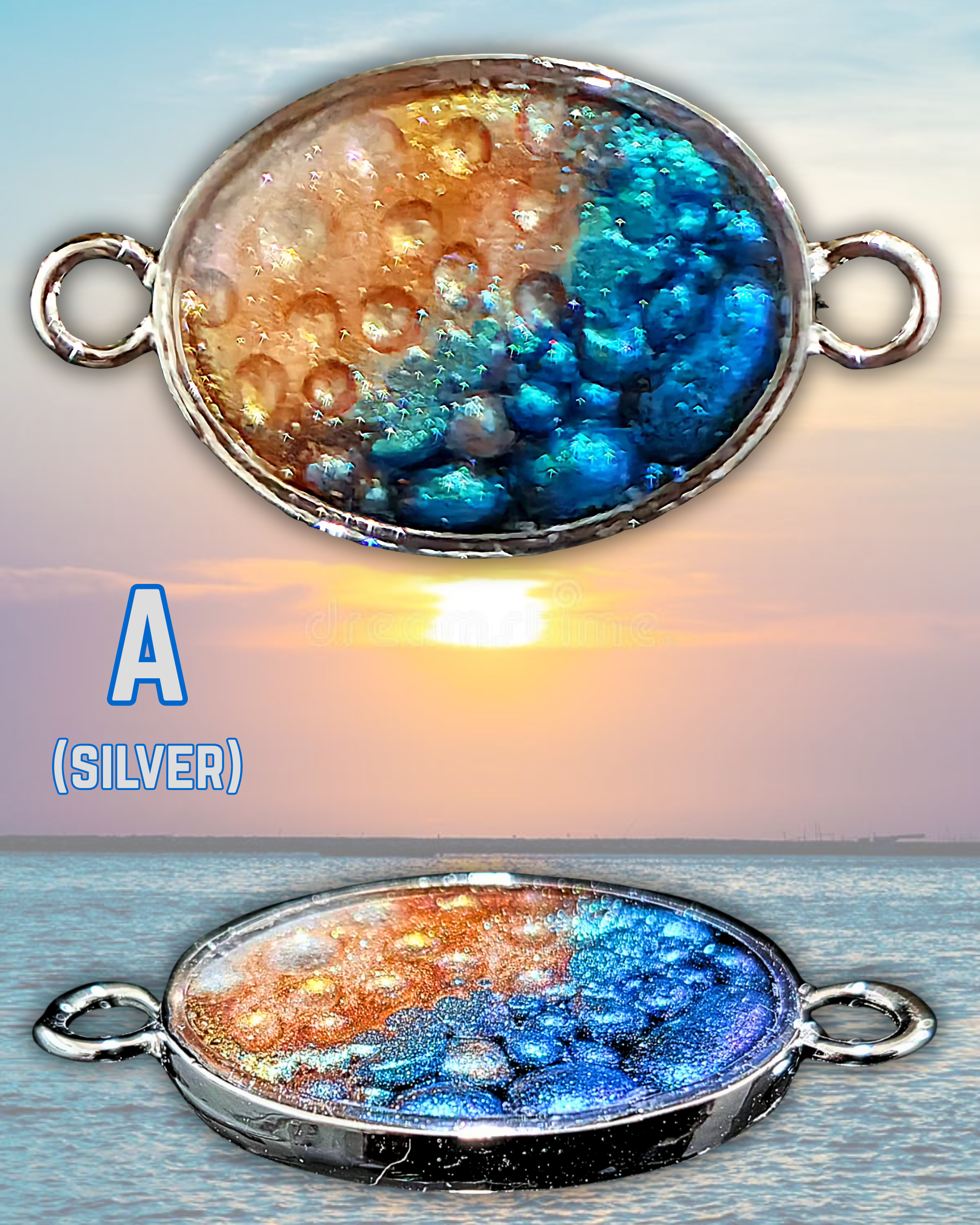 DYSIS Handmade Resin Pendant Necklace | Iridescent Bubbles