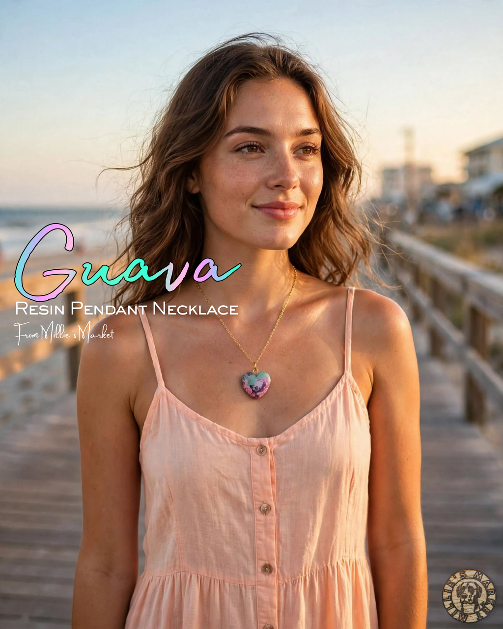 GUAVA Handmade Resin Petri Pendant Necklace