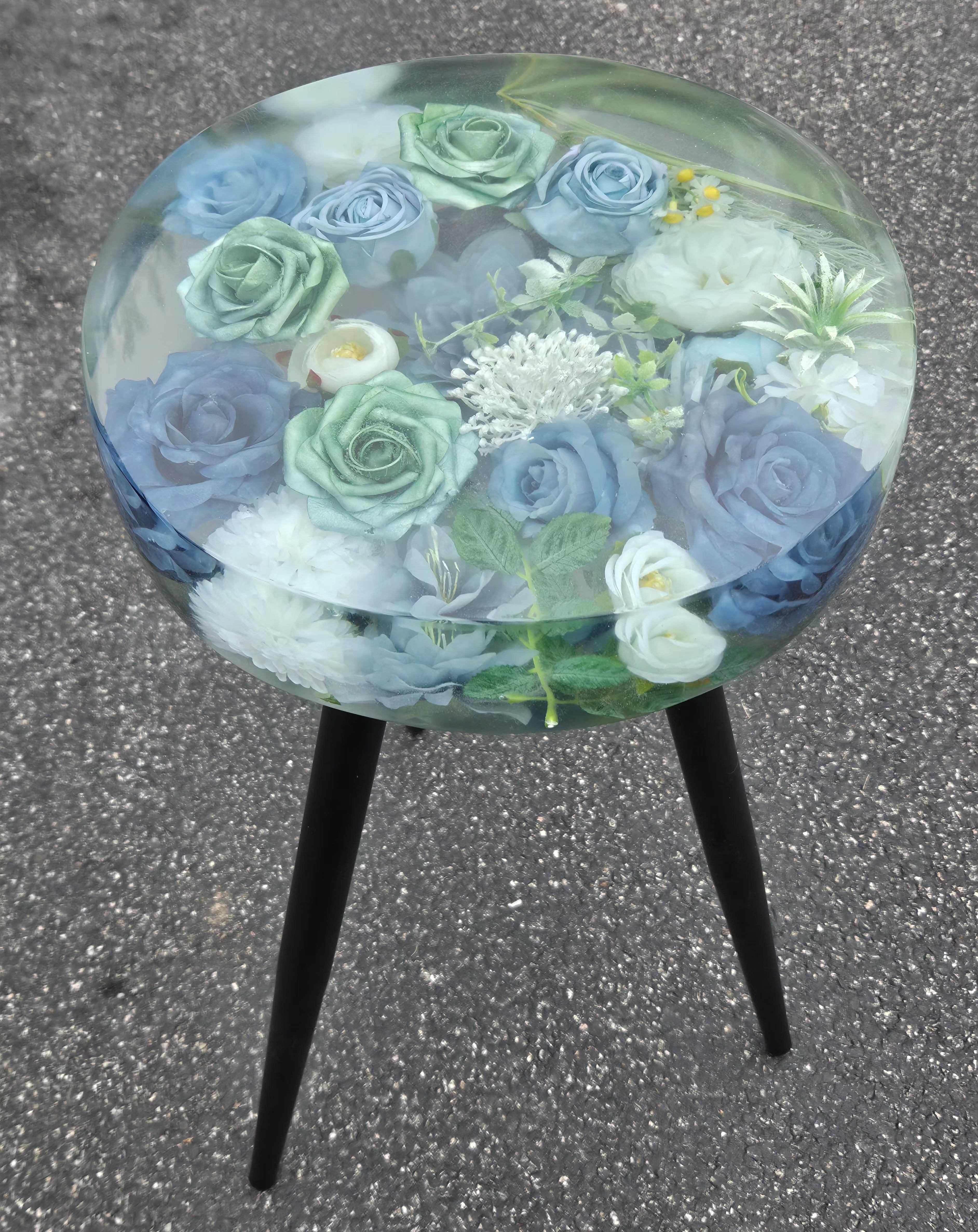 Floral-themed Resin Table