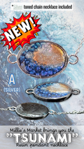 TSUNAMI Handmade Resin Pendant Necklace | Iridescent Bubbles