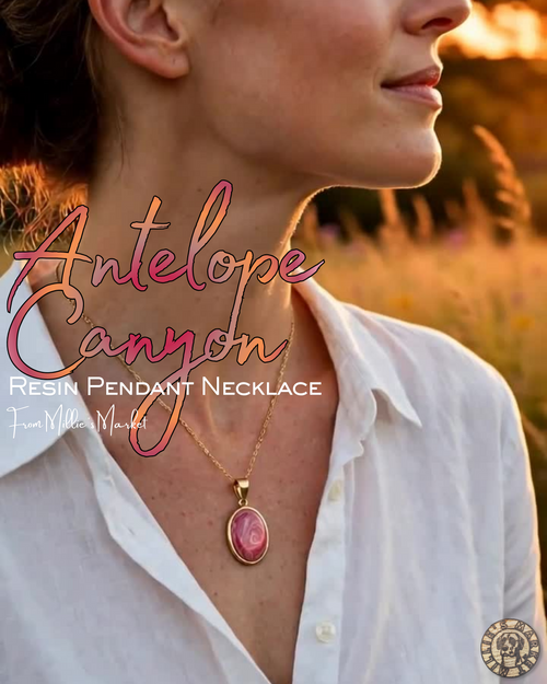 ANTELOPE CANYON Handmade Resin Petri Pendant Necklace