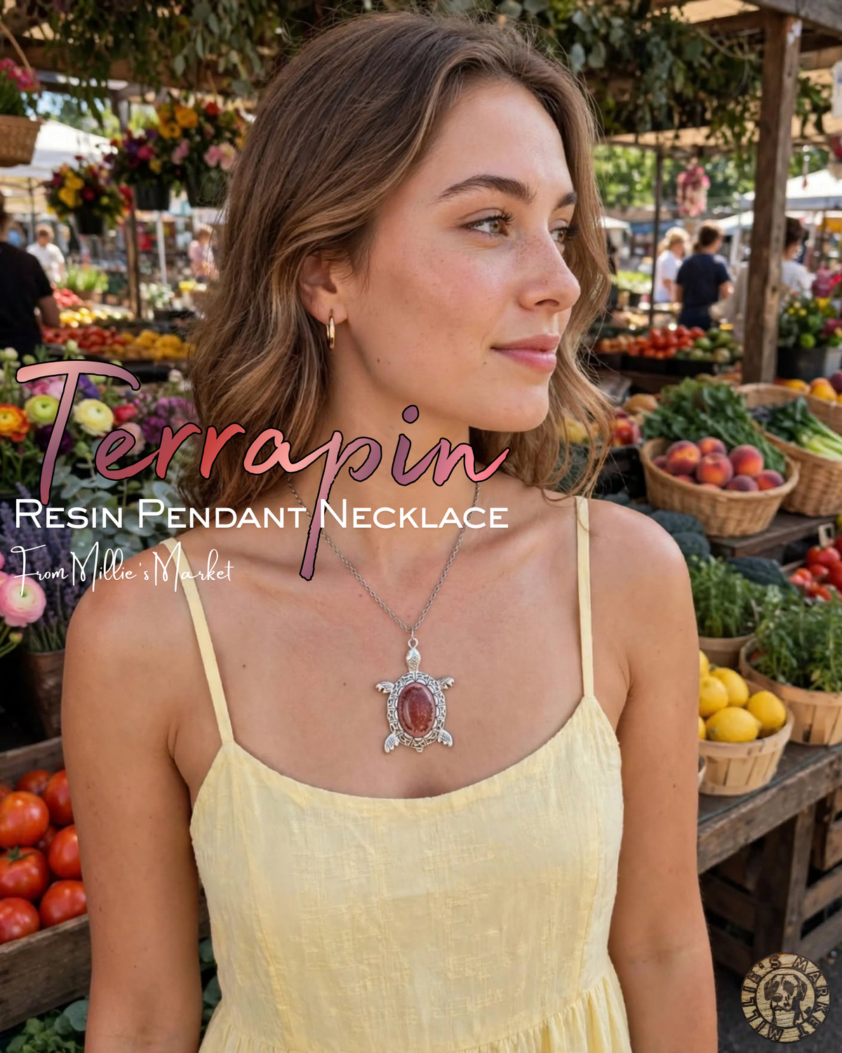 TERRAPIN Handmade Resin Petri Pendant Necklace