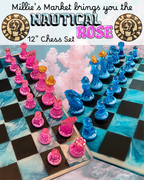 NAUTICAL ROSE Handmade Resin Chess Set