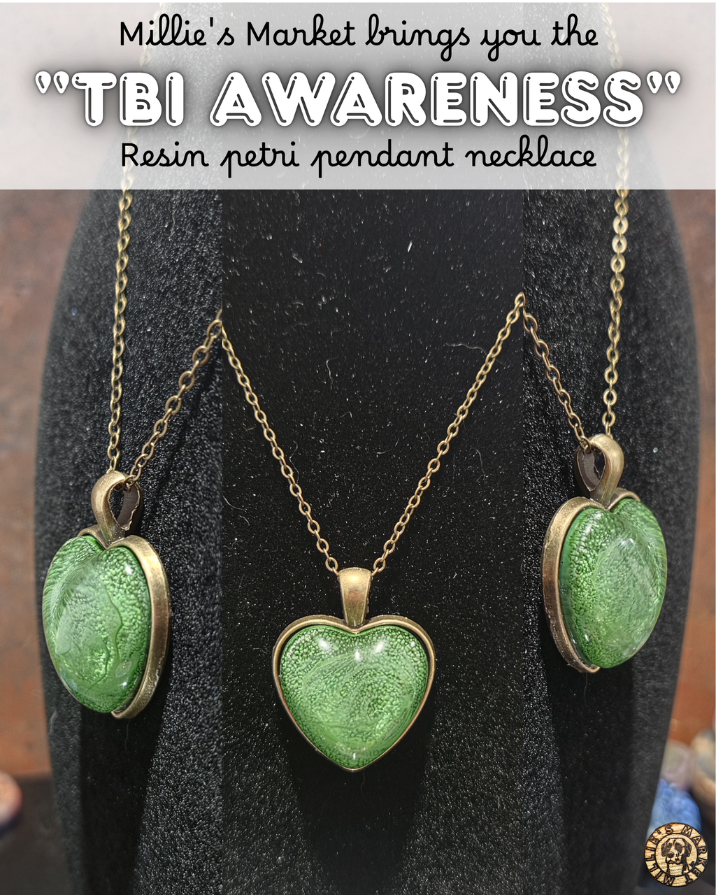 TBI AWARENESS Handmade Resin Pendant Necklace