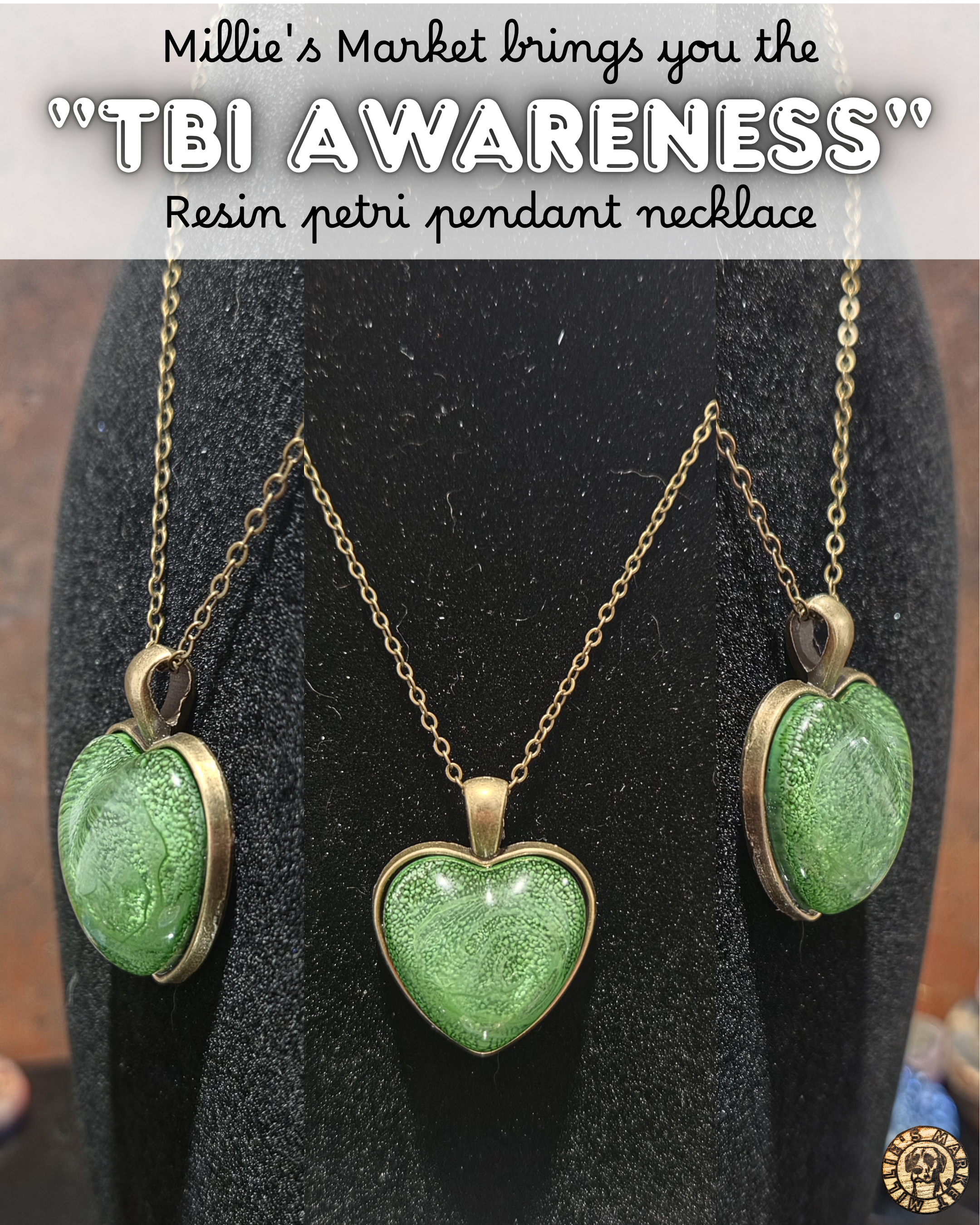 TBI AWARENESS Handmade Resin Pendant Necklace