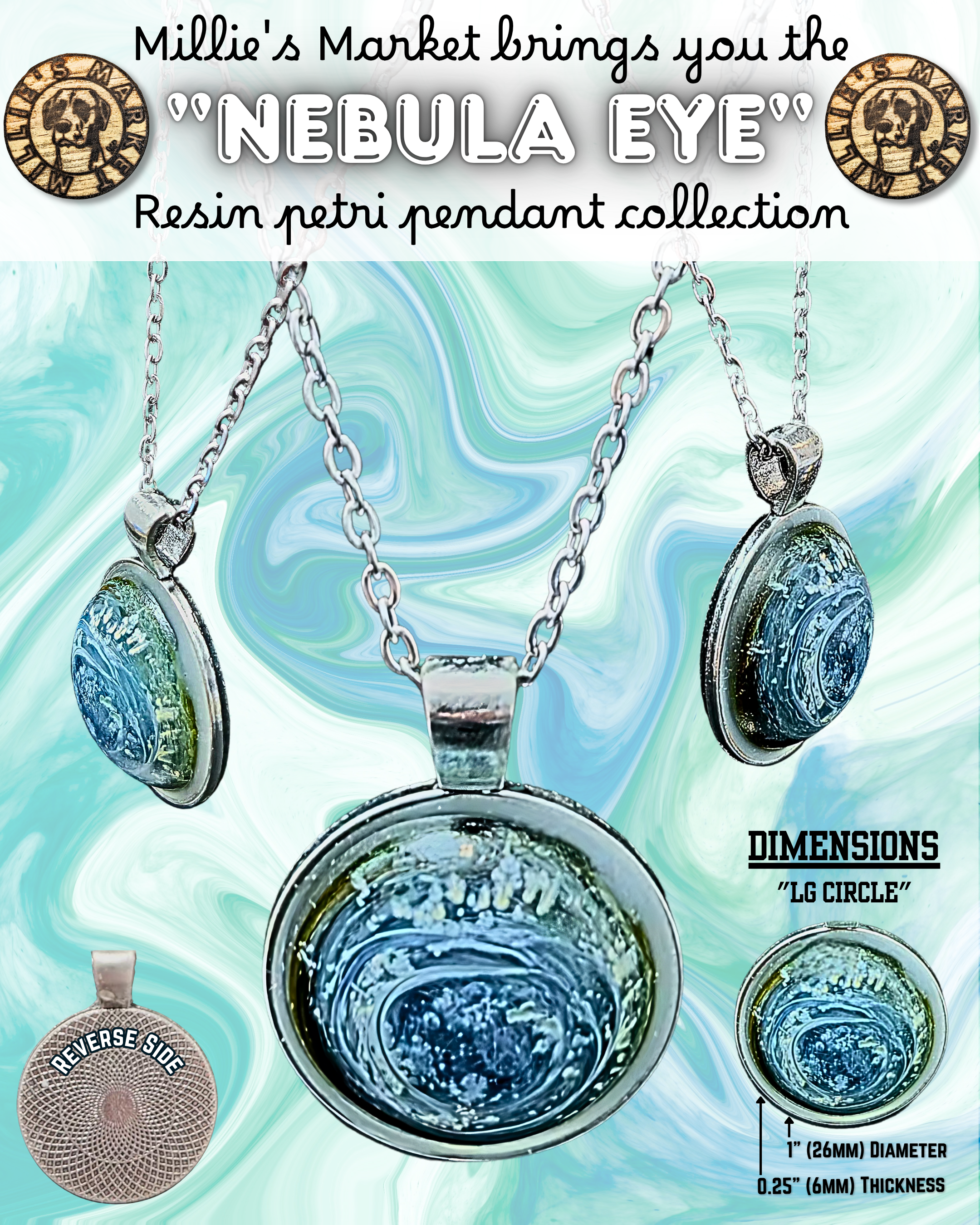 NEBULA EYE Handmade Resin Petri Pendant Collection