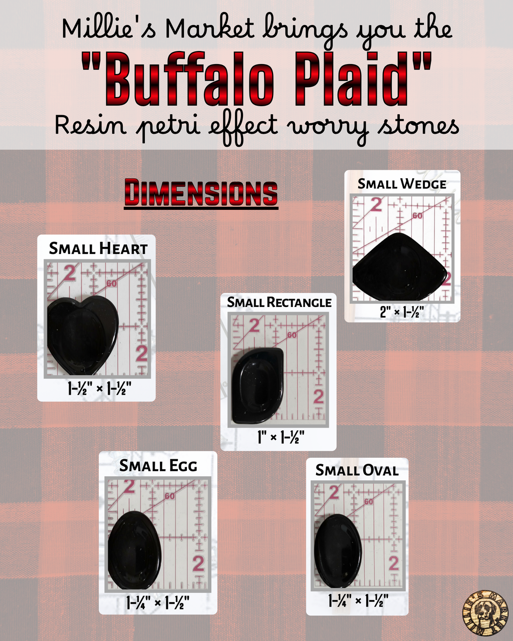 BUFFALO PLAID Resin Petri Worry Stone
