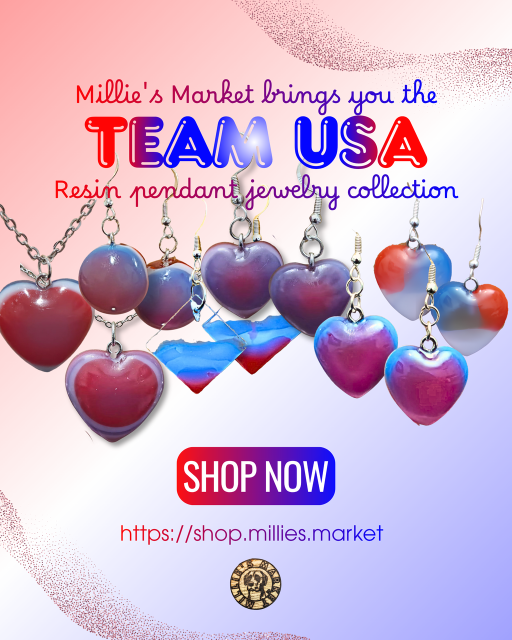 TEAM USA Handmade Resin Jewelry