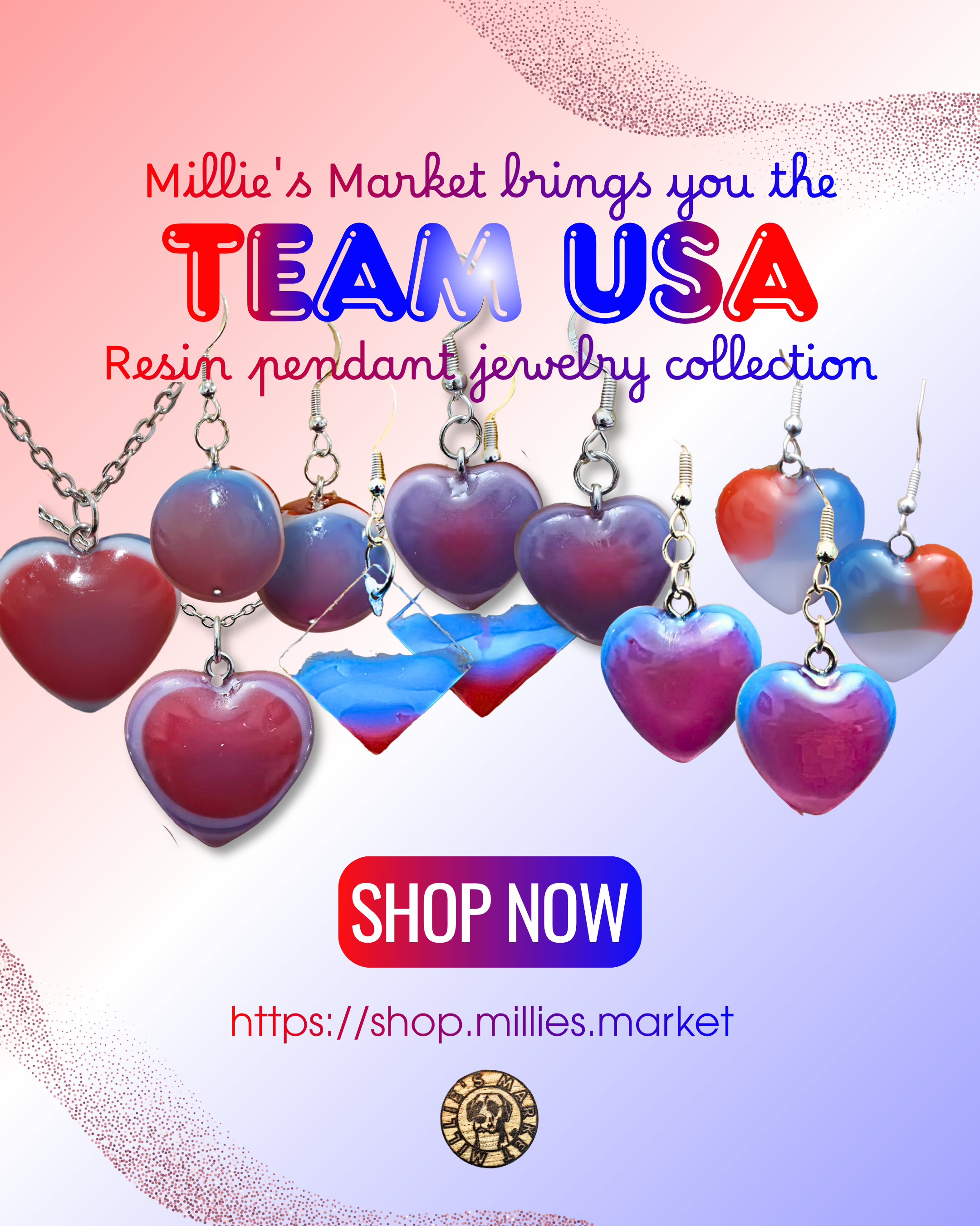 TEAM USA Handmade Resin Jewelry