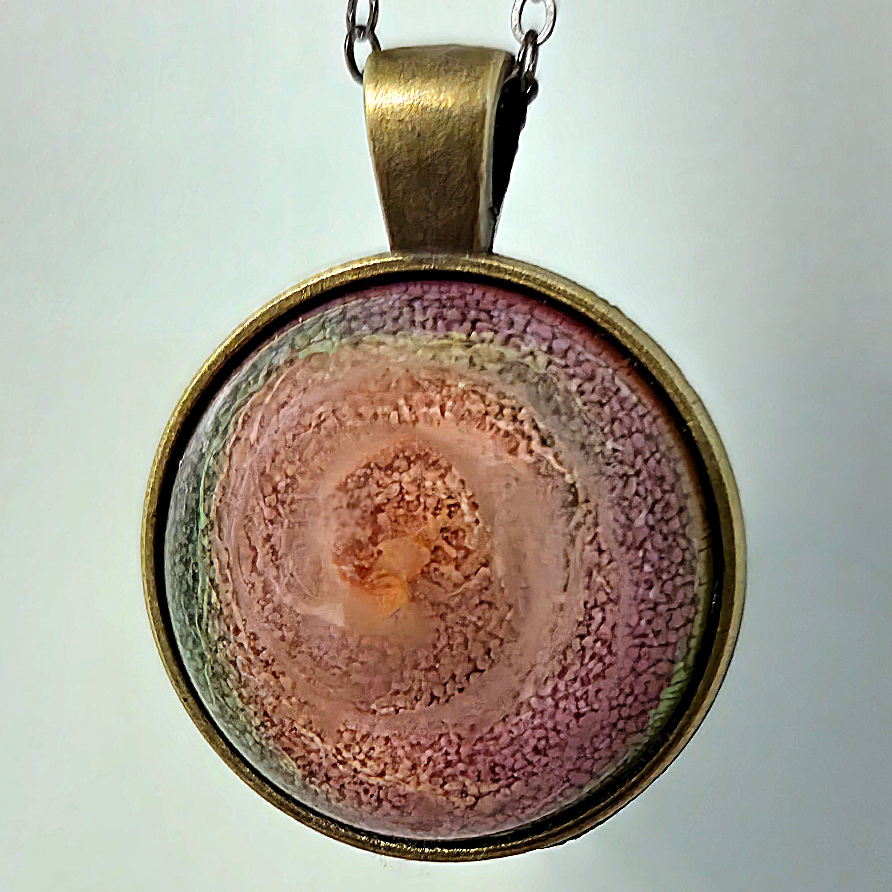 SORBET Handmade Resin Pendant Necklace | Round Petri Jewelry