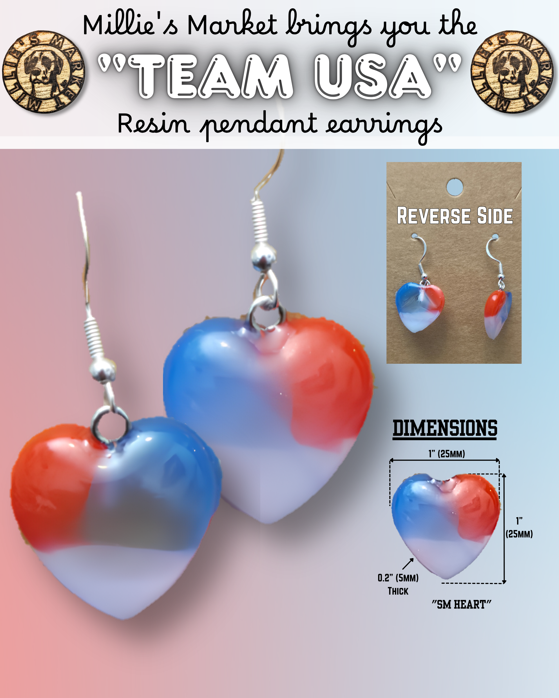TEAM USA Handmade Resin Jewelry