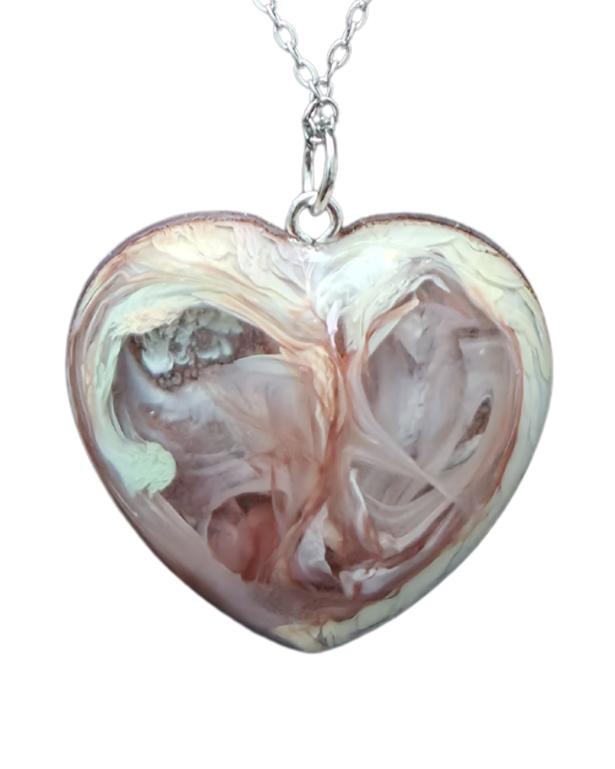 SEAFOAM Handmade Resin Petri Pendant Necklace