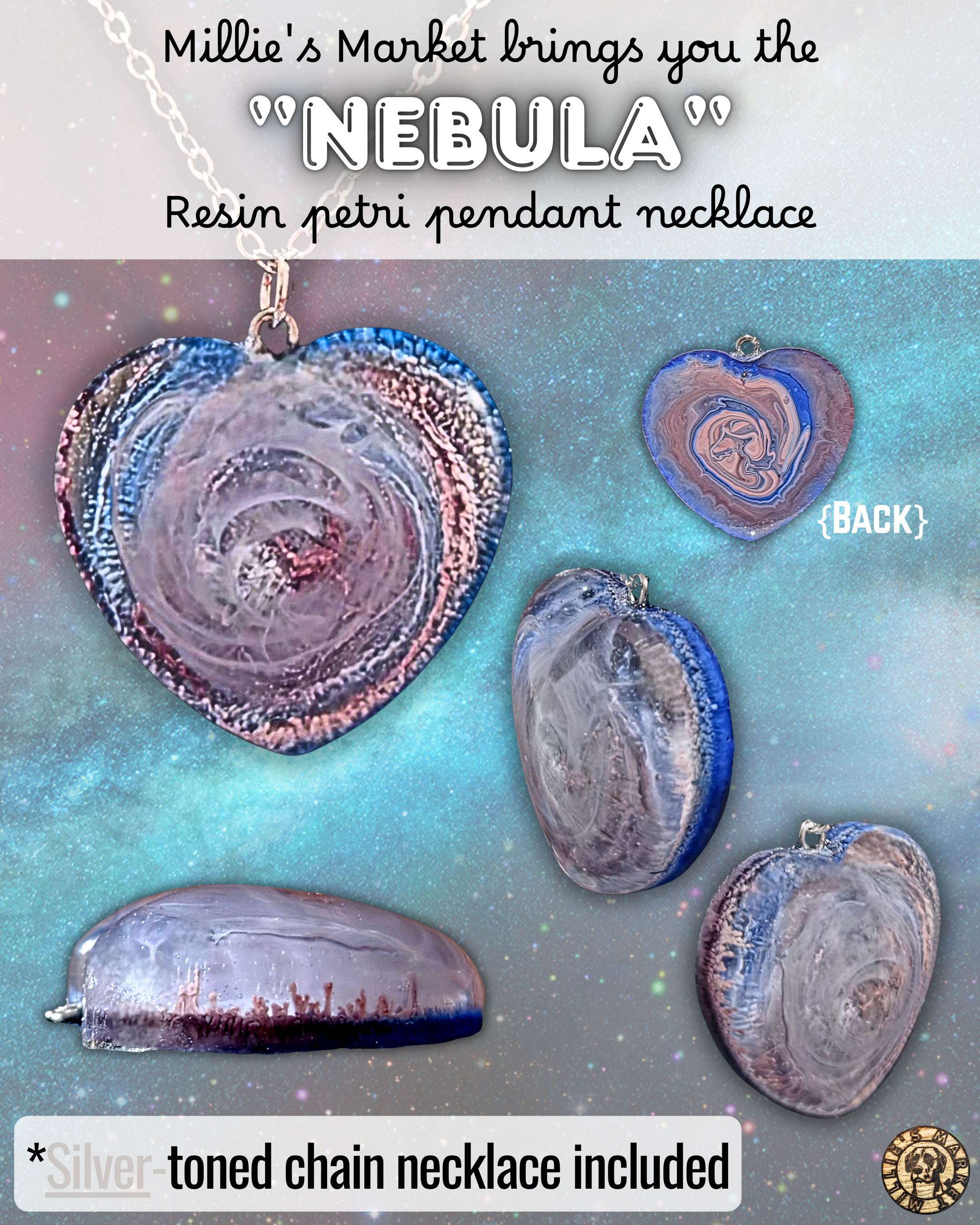 NEBULA Handmade Resin Petri Pendant Necklace