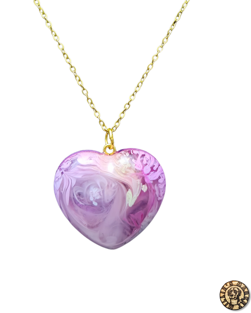 PINK MATCHA Handmade Resin Petri Pendant Necklace