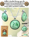 LIME SLUSH Handmade Resin Petri Pendant Necklace