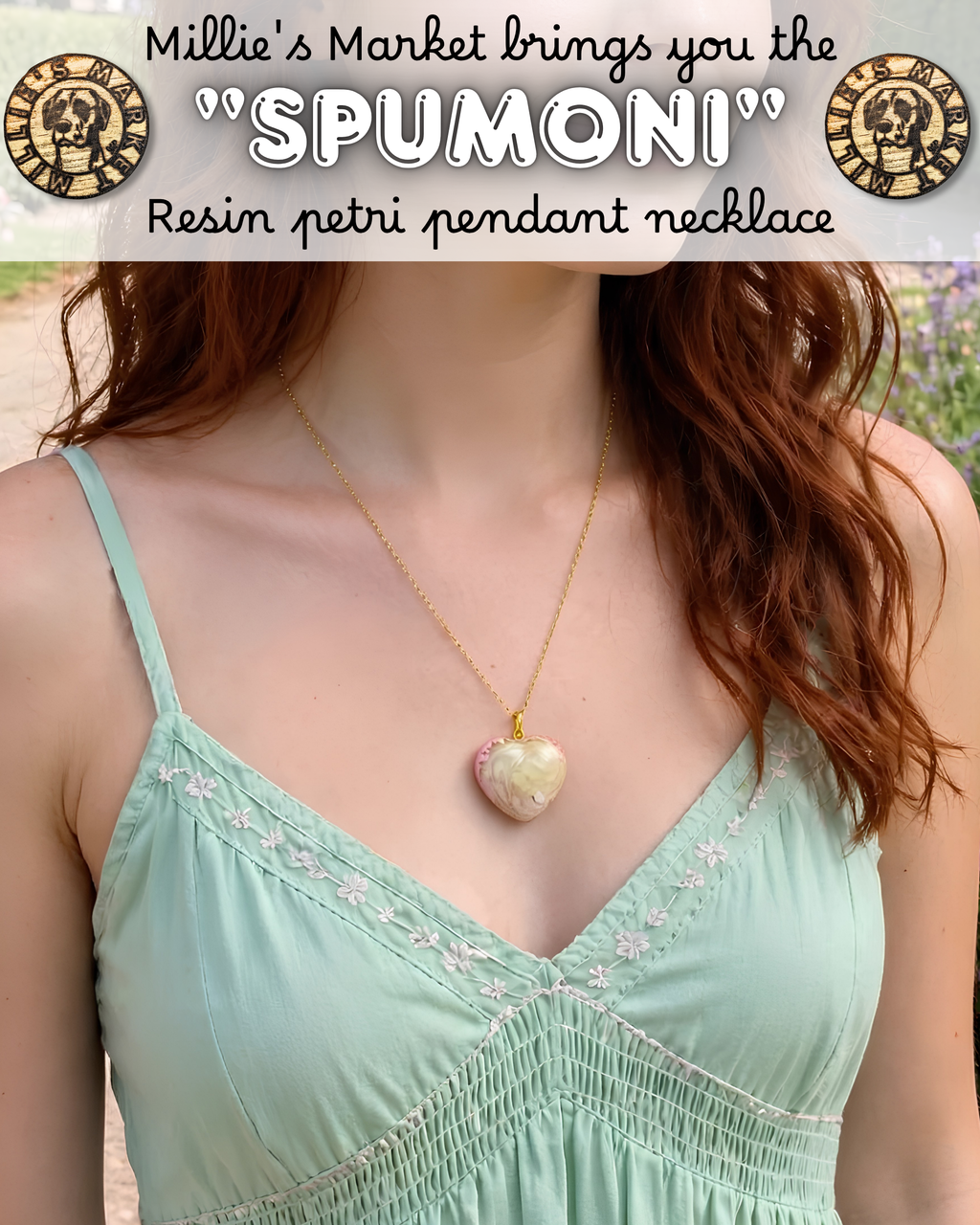 SPUMONI Handmade Resin Petri Pendant Necklace