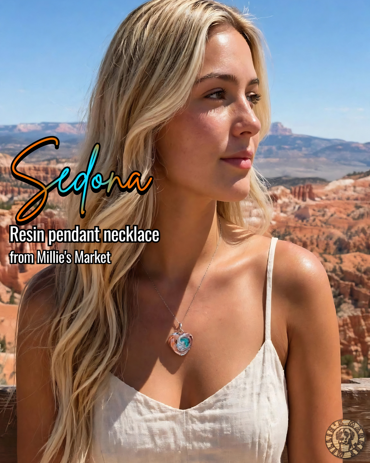 SEDONA Handmade Resin Petri Pendant Necklace