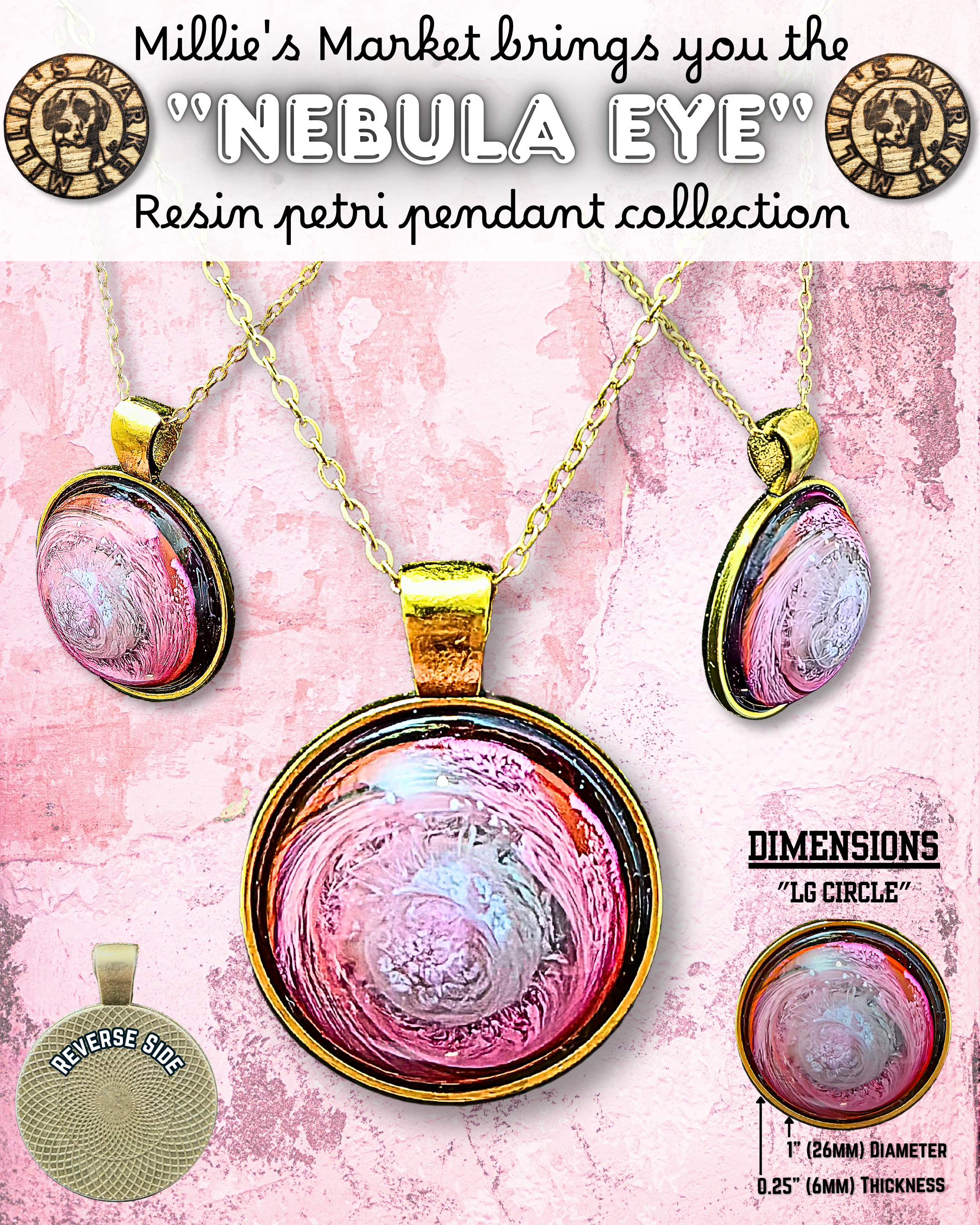 NEBULA EYE Handmade Resin Petri Pendant Collection